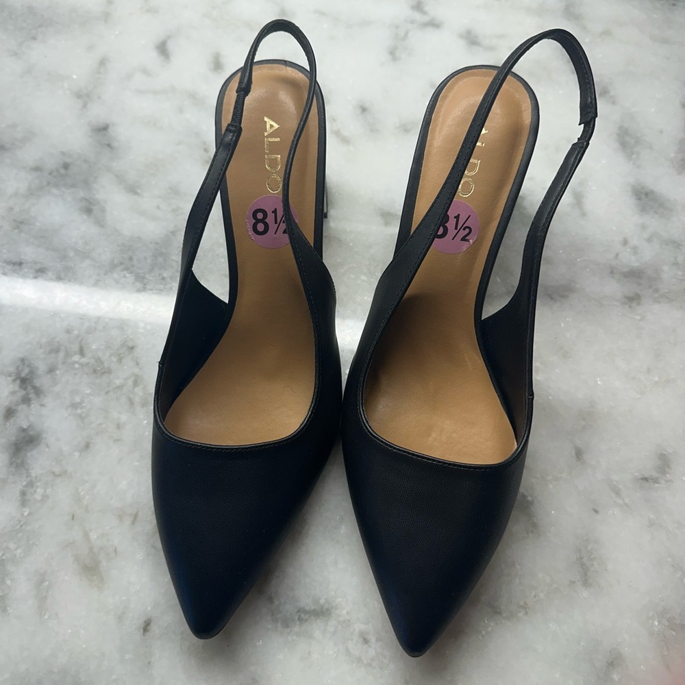 ALDO Women's Black Slingback Heels - Picture 5 of 6